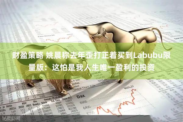 财盈策略 姚晨称去年歪打正着买到Labubu限量版：这怕是我人生唯一盈利的投资